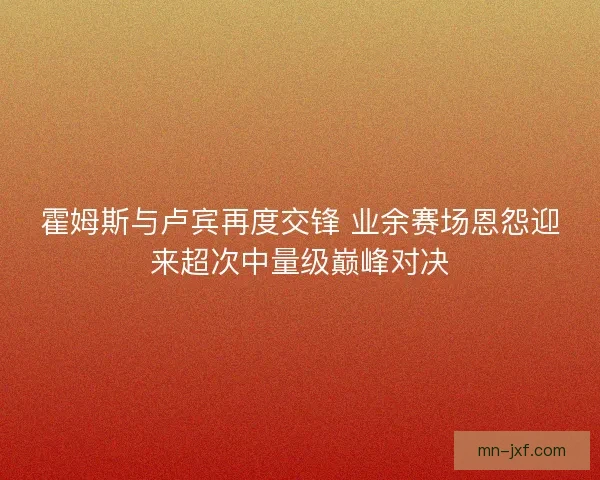 霍姆斯与卢宾再度交锋 业余赛场恩怨迎来超次中量级巅峰对决 霍姆斯与卢宾再度交锋 业余赛场恩怨迎来超次中量级巅峰对决